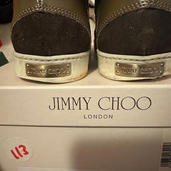 Women’s Elephant Skin Jimmy Choo sneakers. - Picture 3 of 4